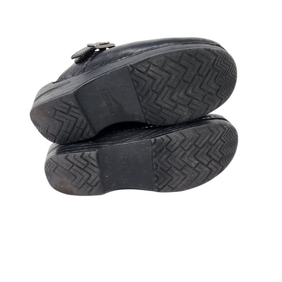 Dansko Black Leather Buckle Strap Classic Ivy Clogs Mules Slip On Sandals Sze 39 - Picture 11 of 11